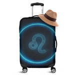Blue Leo Zodiac Sign Print Luggage Cover