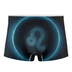 Blue Leo Zodiac Sign Print Men's Boxer Briefs