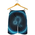 Blue Leo Zodiac Sign Print Men's Shorts