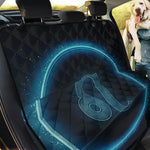 Blue Leo Zodiac Sign Print Pet Car Back Seat Cover