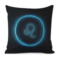 Blue Leo Zodiac Sign Print Pillow Cover