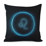 Blue Leo Zodiac Sign Print Pillow Cover