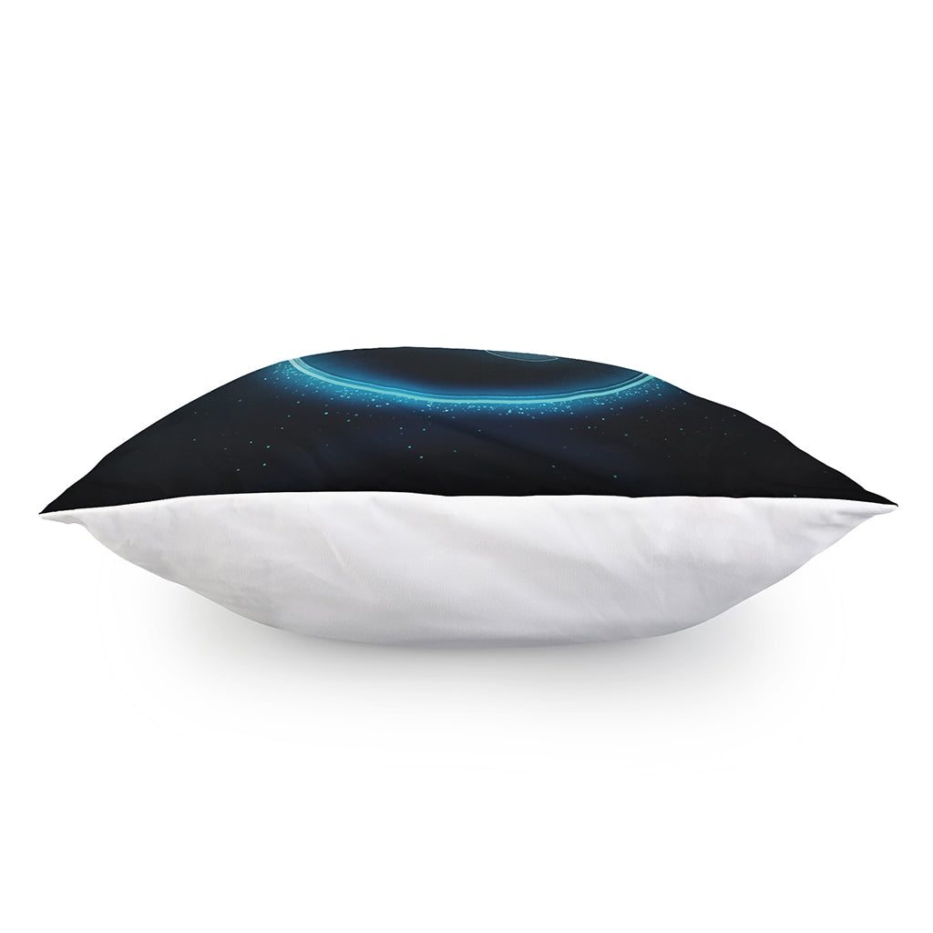 Blue Leo Zodiac Sign Print Pillow Cover