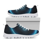 Blue Leo Zodiac Sign Print White Sneakers