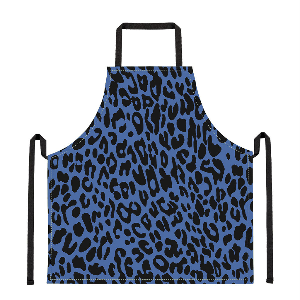 Blue Leopard Print Apron