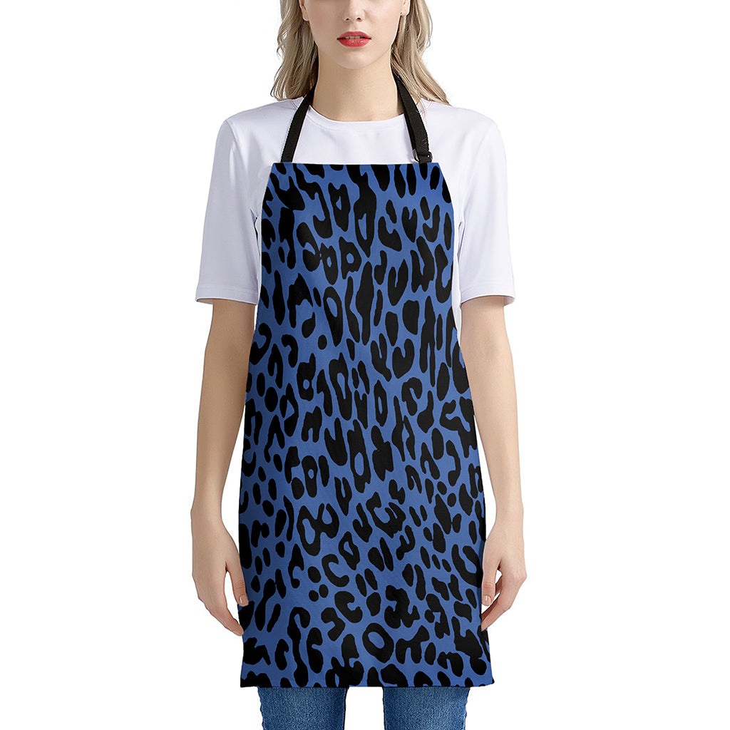 Blue Leopard Print Apron