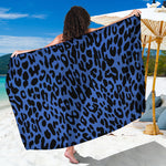 Blue Leopard Print Beach Sarong Wrap