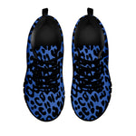 Blue Leopard Print Black Sneakers