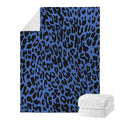 Blue Leopard Print Blanket