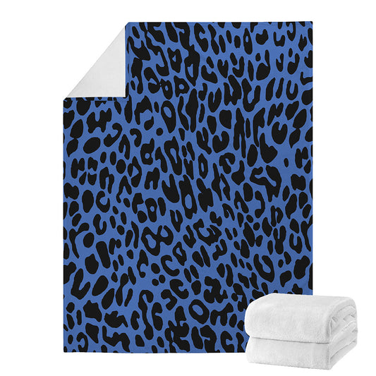 Blue Leopard Print Blanket