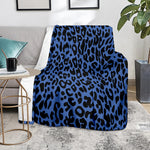 Blue Leopard Print Blanket