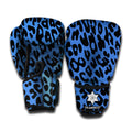 Blue Leopard Print Boxing Gloves