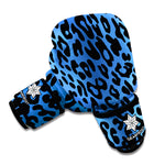 Blue Leopard Print Boxing Gloves
