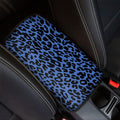 Blue Leopard Print Car Center Console Cover