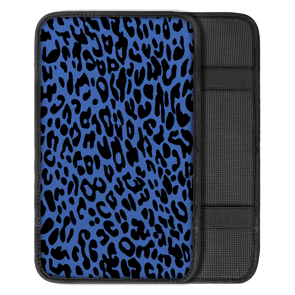 Blue Leopard Print Car Center Console Cover