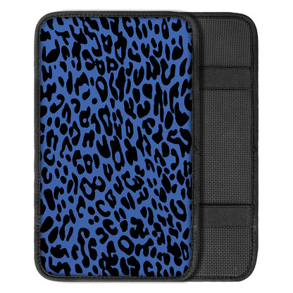 Blue Leopard Print Car Center Console Cover