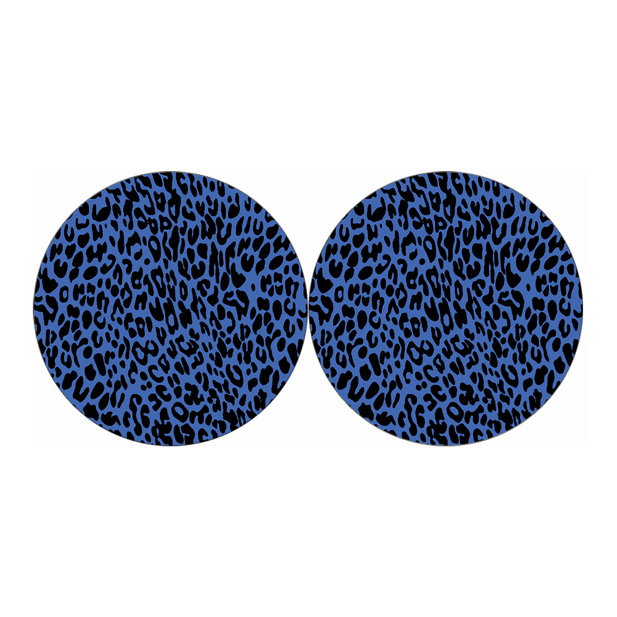 Blue Leopard Print Car Coasters