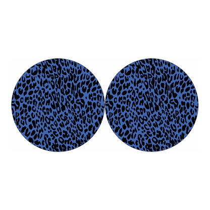 Blue Leopard Print Car Coasters