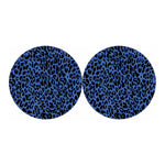 Blue Leopard Print Car Coasters
