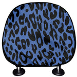 Blue Leopard Print Car Headrest Covers
