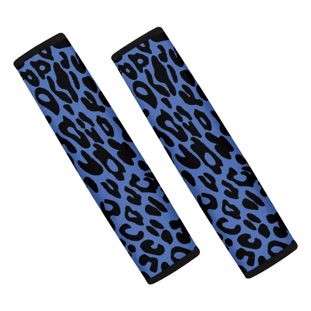 Blue Leopard Print Car Seat Belt Covers