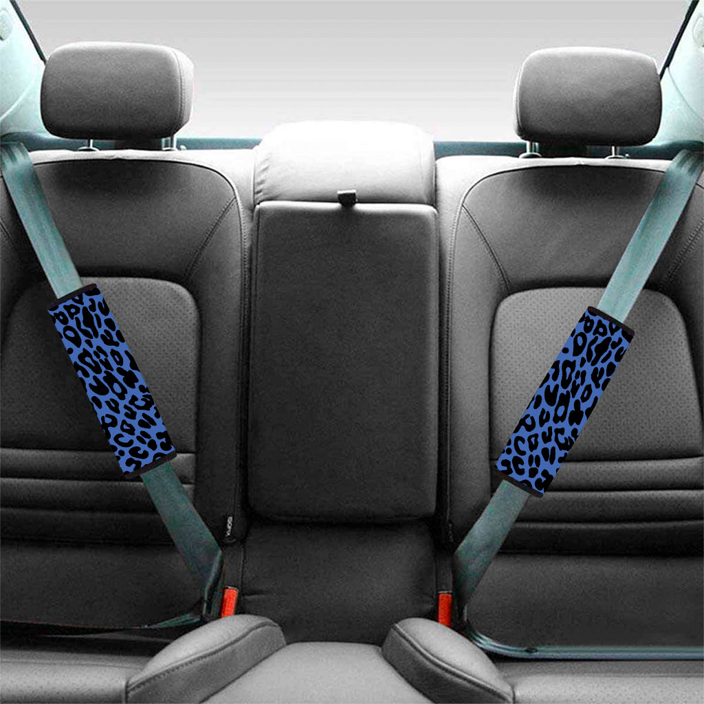 Blue Leopard Print Car Seat Belt Covers