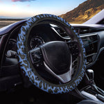 Blue Leopard Print Car Steering Wheel Cover