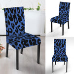Blue Leopard Print Dining Chair Slipcover