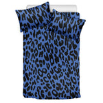 Blue Leopard Print Duvet Cover Bedding Set