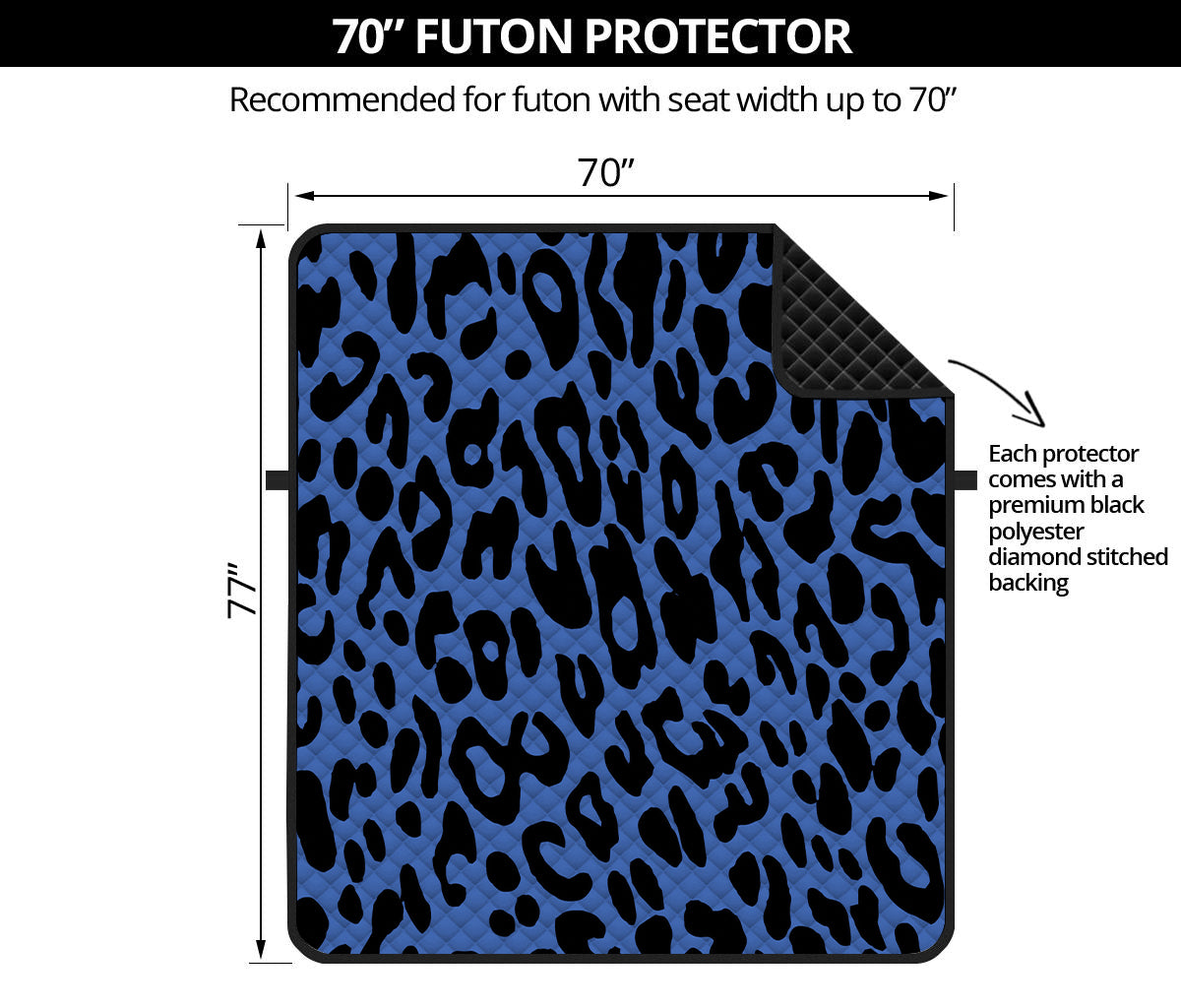 Blue Leopard Print Futon Protector