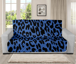 Blue Leopard Print Futon Protector