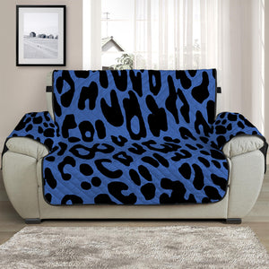 Blue Leopard Print Half Sofa Protector