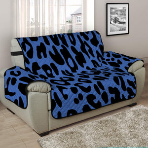 Blue Leopard Print Half Sofa Protector