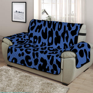 Blue Leopard Print Half Sofa Protector