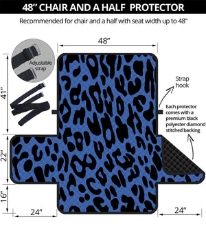 Blue Leopard Print Half Sofa Protector