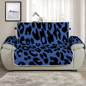 Blue Leopard Print Half Sofa Protector