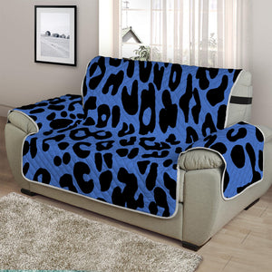 Blue Leopard Print Half Sofa Protector