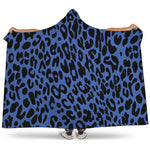 Blue Leopard Print Hooded Blanket
