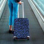 Blue Leopard Print Luggage Cover