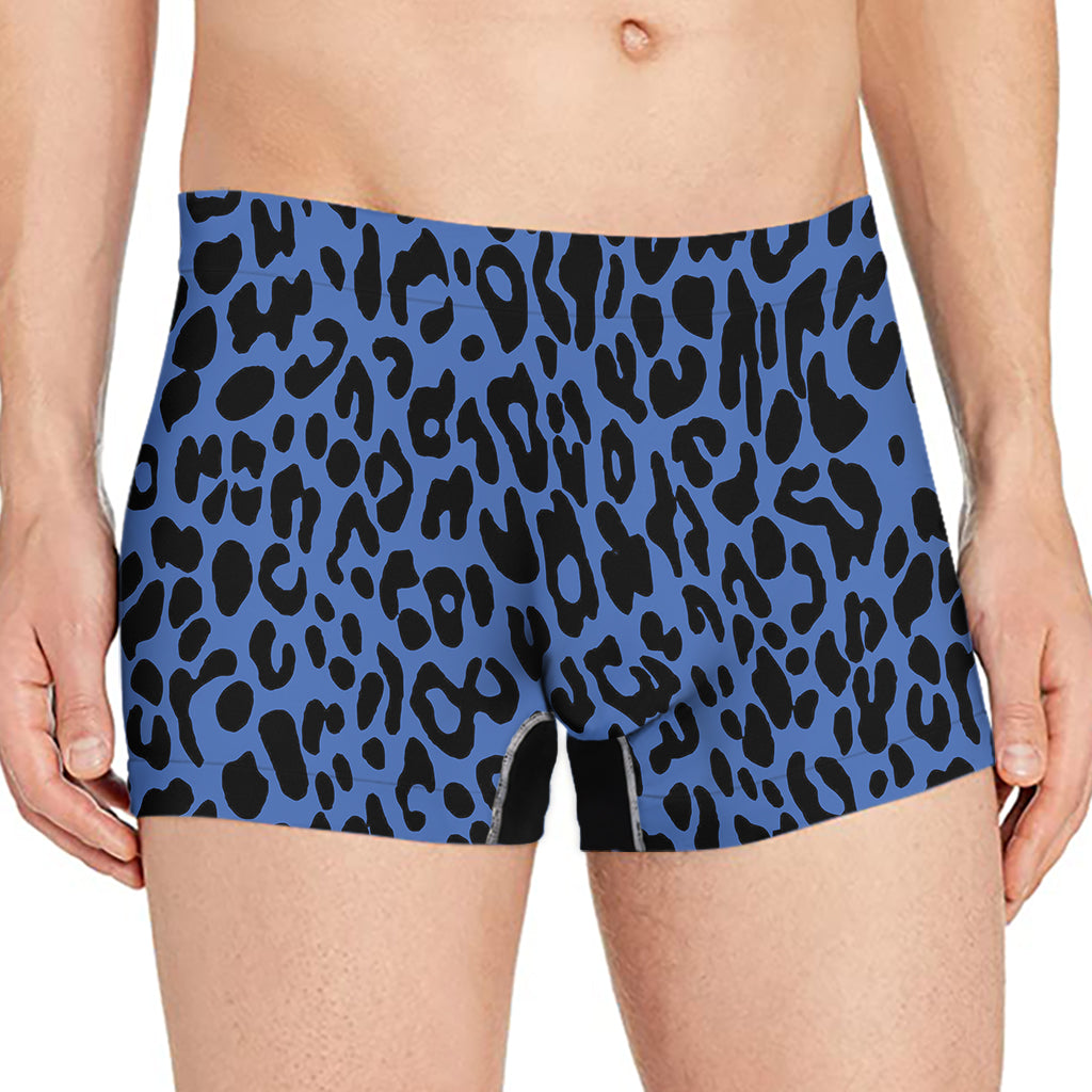 Blue Leopard Print Men's Boxer Briefs