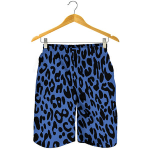 Blue Leopard Print Men's Shorts
