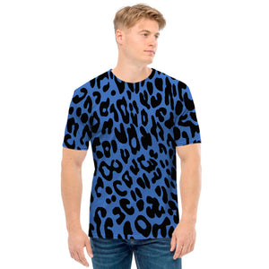 Blue Leopard Print Men's T-Shirt