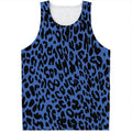 Blue Leopard Print Men's Tank Top