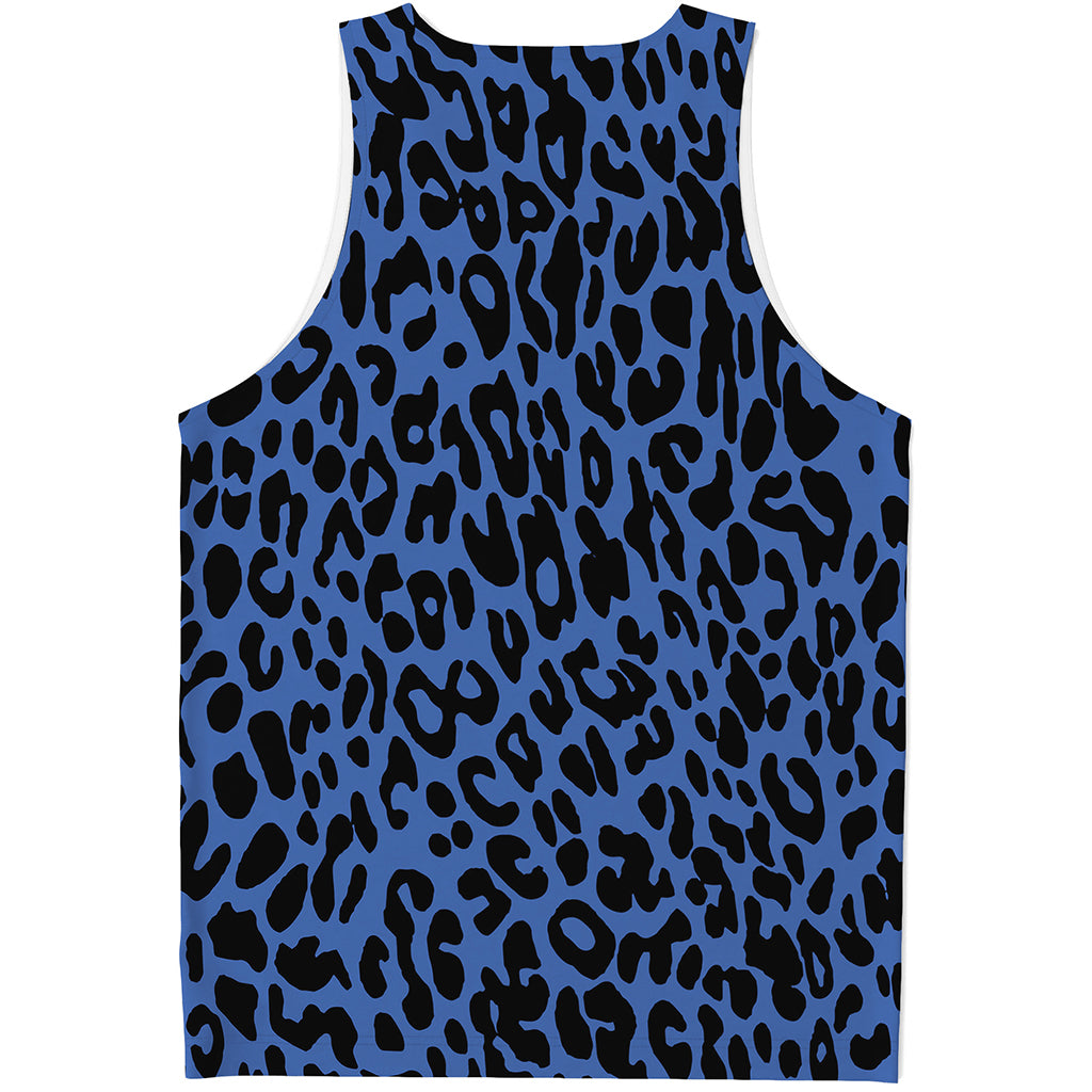 Blue Leopard Print Men's Tank Top
