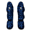 Blue Leopard Print Muay Thai Shin Guards