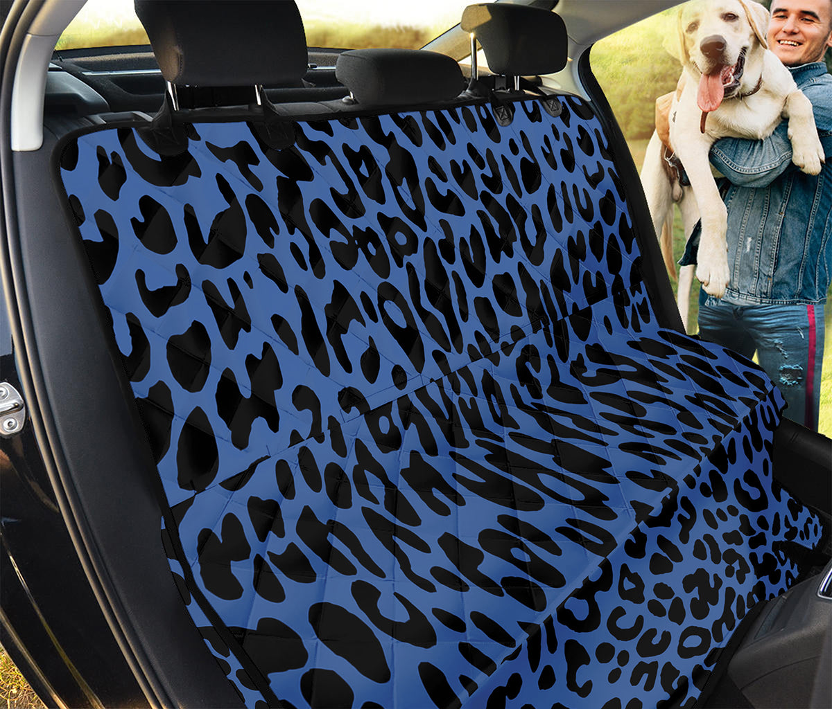 Blue Leopard Print Pet Car Back Seat Cover