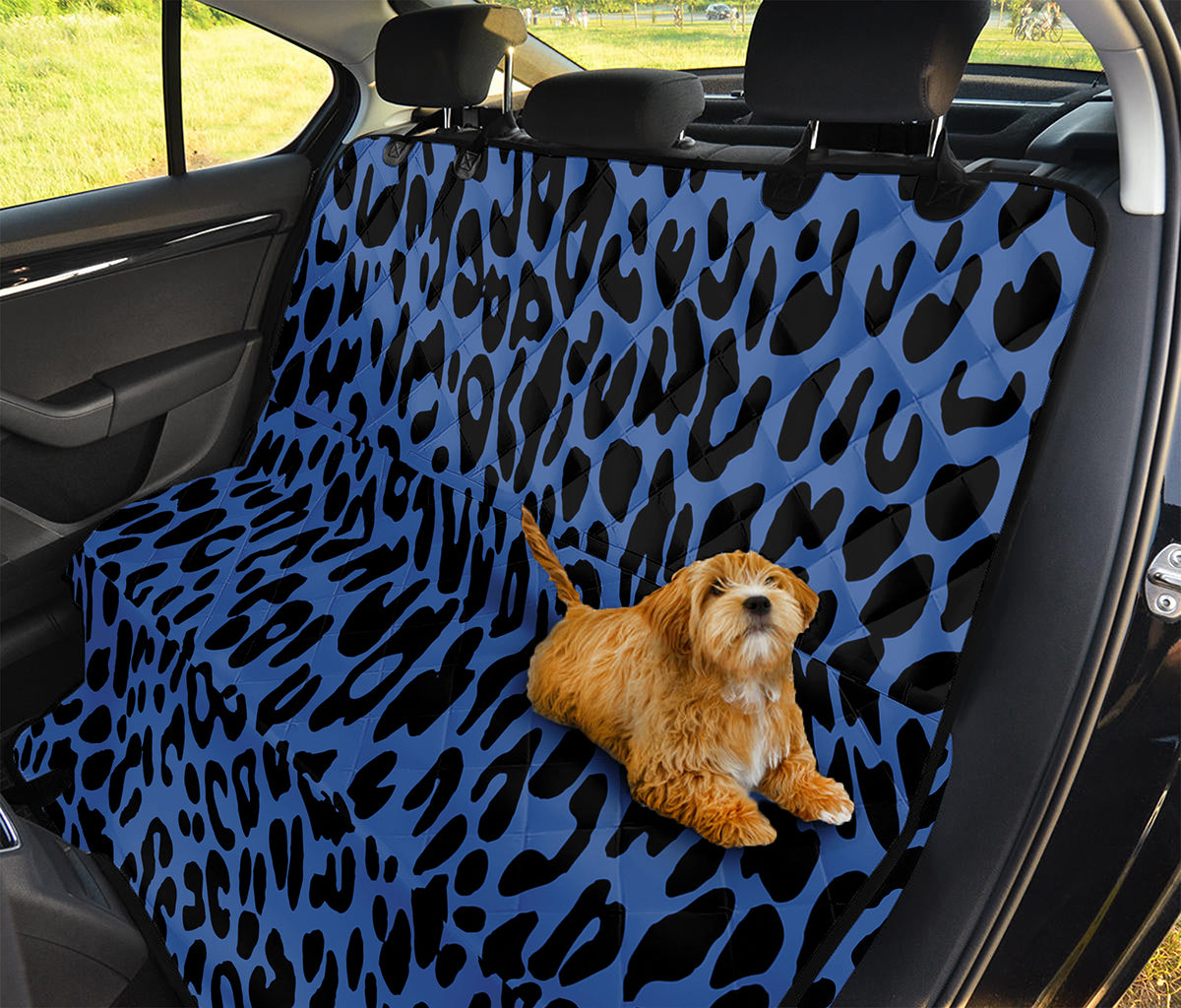 Blue Leopard Print Pet Car Back Seat Cover