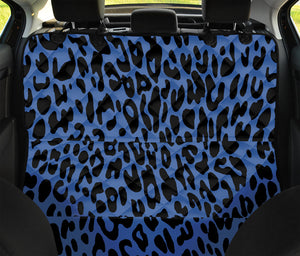 Blue Leopard Print Pet Car Back Seat Cover