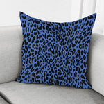 Blue Leopard Print Pillow Cover