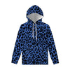 Blue Leopard Print Pullover Hoodie